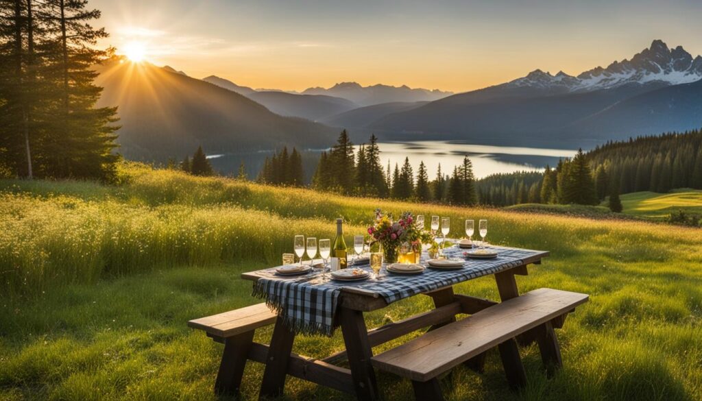 Picknick mit stilvollen Gläsern