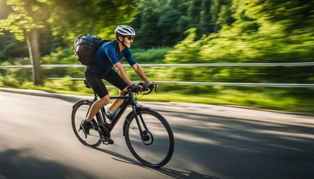 Fahrradfahrer zum Arbeitsplatz